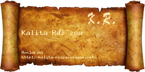 Kalita Rózsa névjegykártya