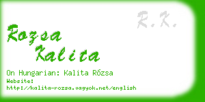 rozsa kalita business card