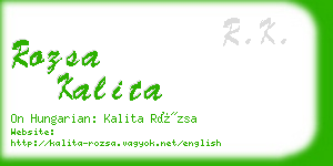 rozsa kalita business card